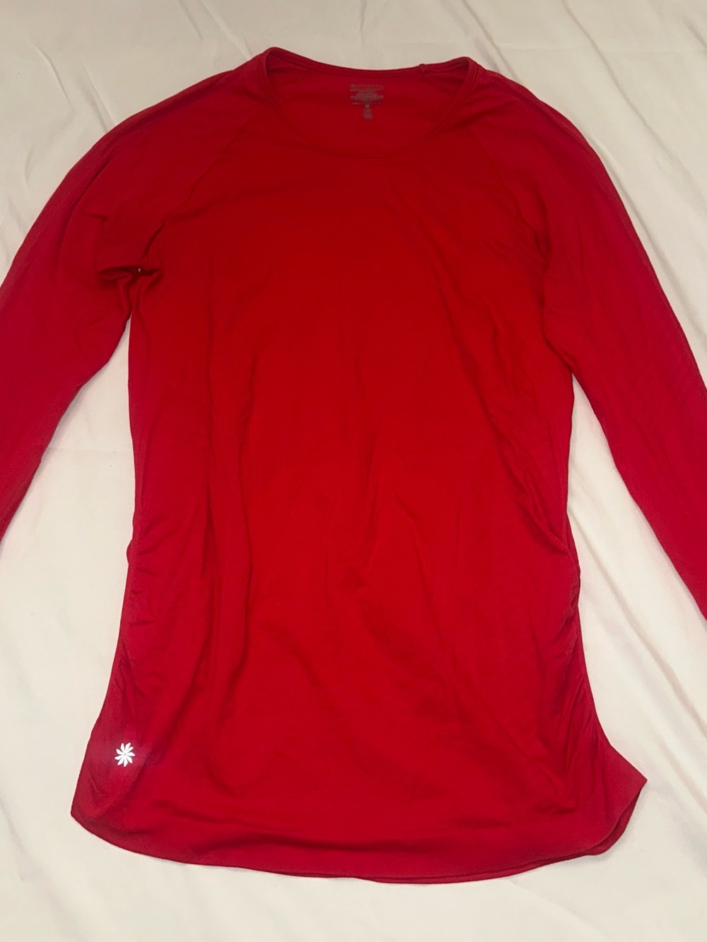 Athleta Red Long-Sleeve Crew Performance Top